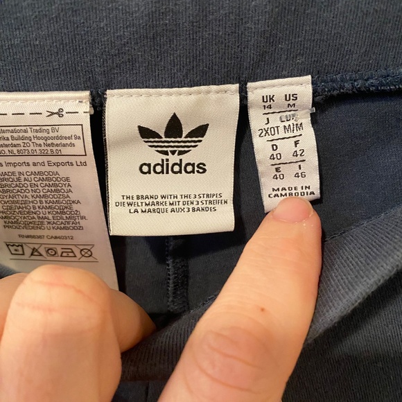 Adidas Originals 3-Stripes Logo Patch Leggings – Blue/Burgundy – Women’s M - Picture 4 of 4